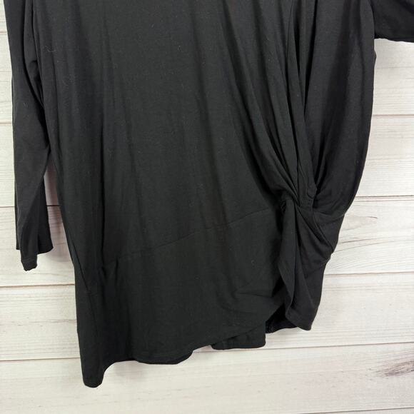 Carmen Marc Valvo Womens Black Twist Tie Quarter Sleeve Blouse NWT Size XL - Picture 5 of 7